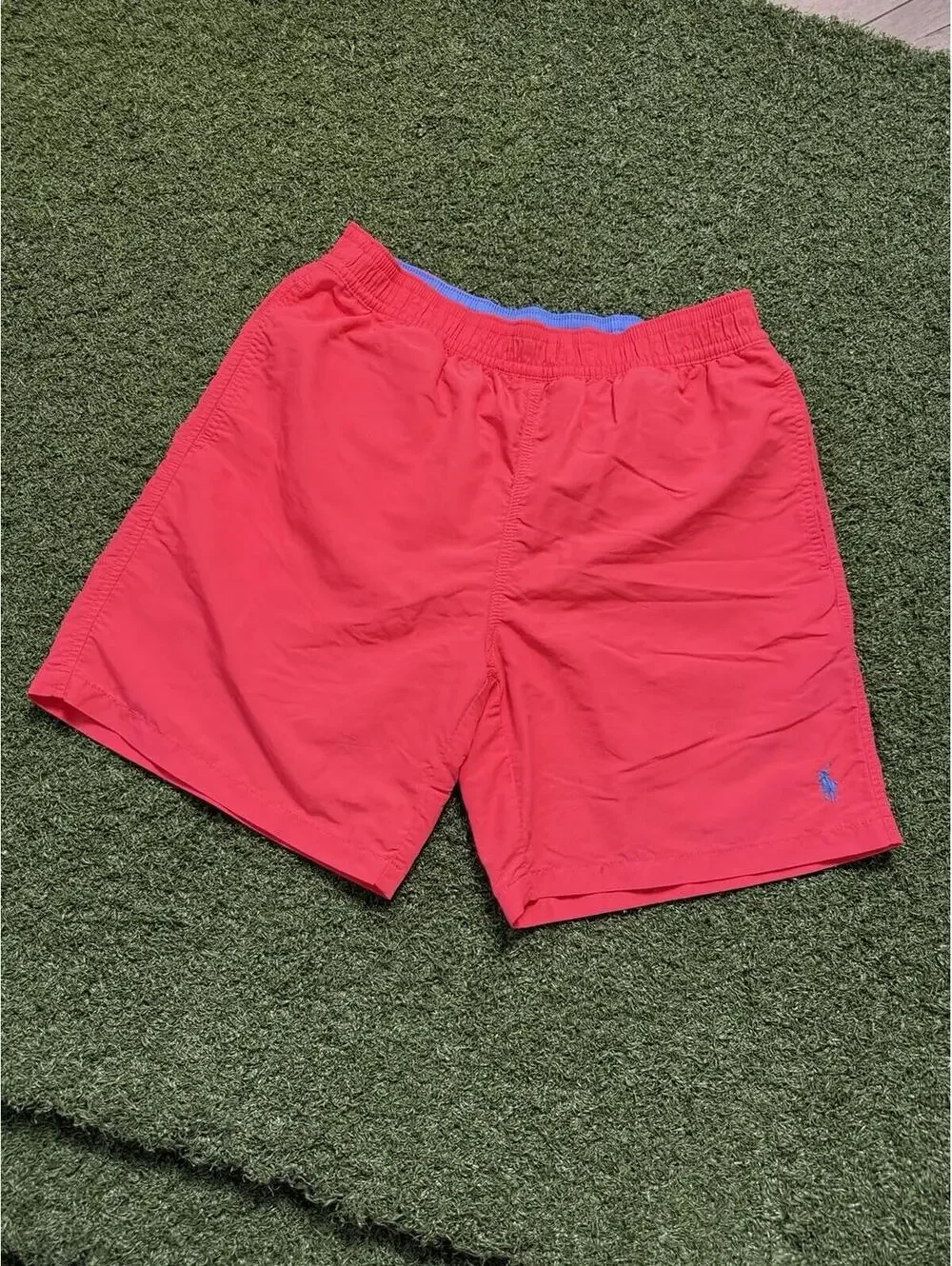 Polo Ralph Lauren Swim Trunks Mens Small Pink Traveler Classic Mesh Lined 7”